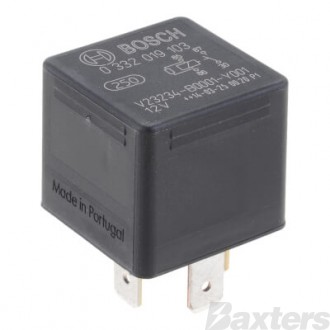 Relay Mini Bosch 12V 30A 4 Pin N/O Resistor Protected 
