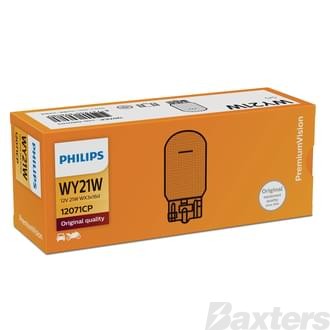 Philips Wedge Globe Amber Ind Light 12V 21W W3x16D WY21W Standard (Pack of 10)