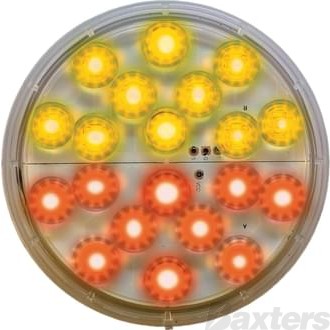 LED Indicator Lamp Round 9-32V Amber Lens Grommet Mount with Plug 108mm LumenX