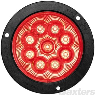 LED Stop/Tail Lamp 4in Round 9-32V Flange Mount with Plug IP67 140mm LumenX