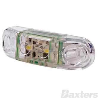 LED Clearance Light Amber 9-32V Clear Lens IP67 65x20mm 