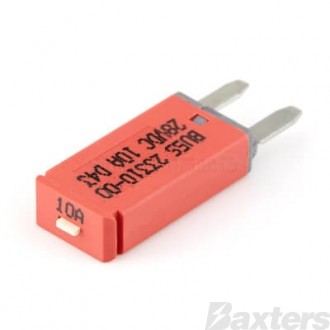 Eaton Bussmann Circuit Breaker 10A 28V Mini Wedge Type III M anual Reset Red