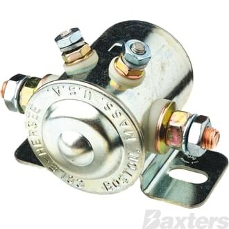 Continuous Duty Solenoid 24V 200A NO Contacts Metal Side Mount