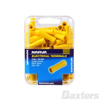 Crimp Terminal Cable Joiner Yellow 5mm Bag (100) 