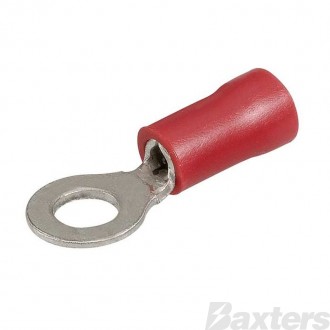 Crimp Terminal Ring Insulated Red 4.3mm Bag (100) 