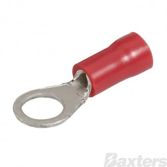 Crimp Terminal Ring Insulated Red 5mm Bag (100) 
