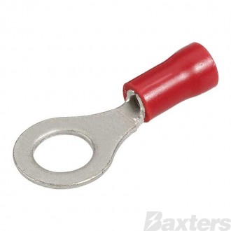 Crimp Terminal Ring Insulated Red 6.3mm Bag (100) 