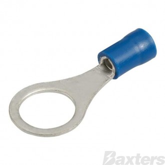 Crimp Terminal Ring Insulated Blue 9.5mm Bag (100) 