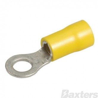 Crimp Terminal Ring Insulated Yellow 5mm Bag (100) 