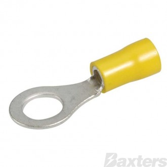 Crimp Terminal Ring Insulated Yellow 8.4mm Bag (100) 