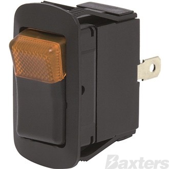 Switch Rocker 12V 25A ON/OFF Amber Illumination IP66 Sealed