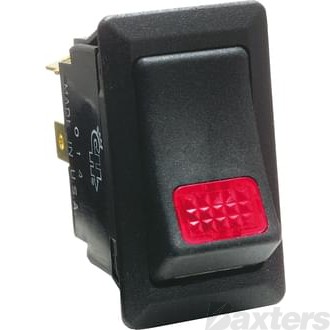 Switch Rocker 12V 25A ON/OFF Red Indicator 