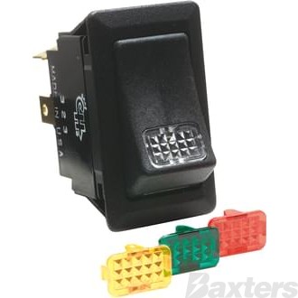 Switch Rocker 12V 25A ON/OFF Interchangable Indicator Colours