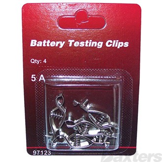 Battery Testing Clips 4Pc 5Amp  