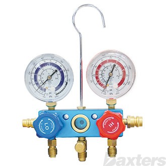 Manifold With Gauges R134a  No Hoses Or Couplers Included .