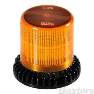 LED Beacon 10-30Vdc 60W Amber Lens Amber Leds Fixed Mount Heavy Duty IP67