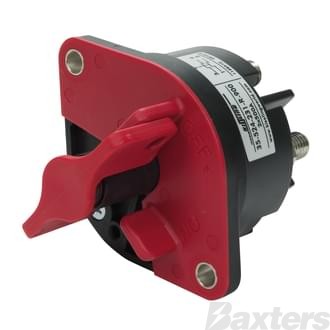 Battery Master Switch 12-32V 500A NO Contacts Double Pole with Lockable Red Handle