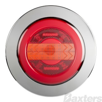 LED Rear Indicator/Tail Lamp 10-30V Ind/Tail Flush Recessed Mnt Chrome Ring Glow Tail Lamp