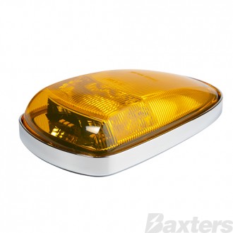 LED CAT 6 Indicator Lamp Amber 10-30V 150 x 88 x 32mm Amber Surface Mount Chrome Bkt