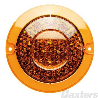 LED Indicator Lamp 10-30V Amber Lens Recessed Mnt Round 134mm