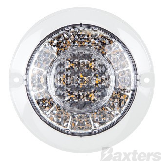 LED Indicator Lamp Amber 10-30V Clear Lens Recessed Mnt Round 134mm