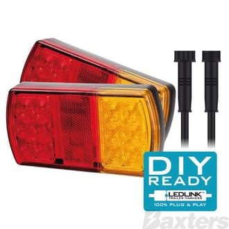 LED Trailer Lamp Kit 6x4 12V Stop/Tail/Ind/Ref/Lic 150x80mm LEDlink Harness
