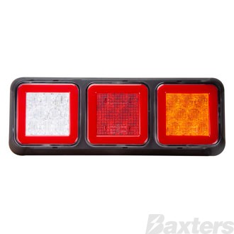 LED Rear Combination Lamp 10-30V Stop/Tail/Ind/Rev Glow Park 274x100mm