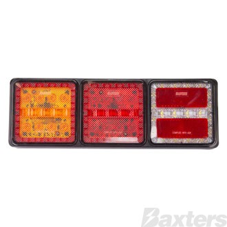 LED Rear Combination Lamp 10-30V Stop/Tail/Ind/Rev/Ref Surface Mnt 282x95mm