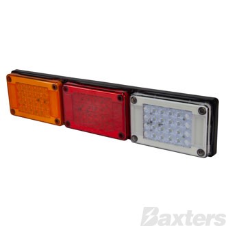LED Rear Combination Lamp 10-30V Stop/Tail/Ind/Rev Jumbo Triple Surface Mount 604x132mm