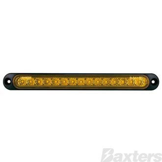 LED Rear Indicator Lamp 10-30V 15 LED Strip Sequential Surface Mount 252x28mm