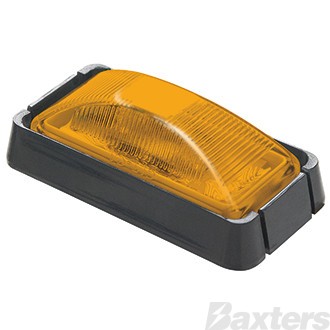 LED Clearance Lamp Amber 10-30V 70x25mm Amber Lens Black Base Blister Pack
