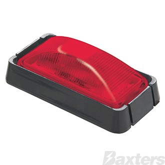 LED Clearance Lamp Red 10-30V 70x25mm Red Lens Black Base Blister Pack