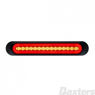 LED Rear Indicator/Tail Lamp [Glowtech] 12V Blacked Out Lens Surface Mnt 252x45mm