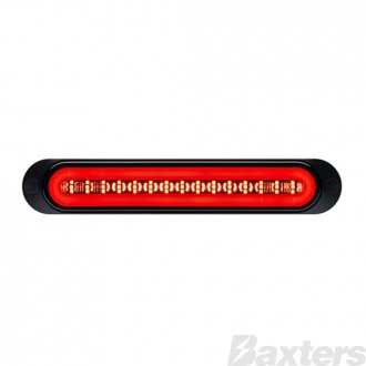 LED Rear Stop/Tail Lamp [Glowtech] 12V Blacked Out Lens Surface Mnt 252x45mm