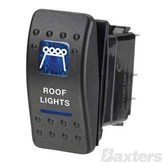 Switch Rocker 12V 20A 24V 10A OFF/ON Roof Light Symbol Blue Illumination