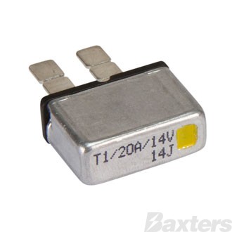 Circuit Breaker 12V 20A Auto R eset Wedge Fuse Style Type 1 