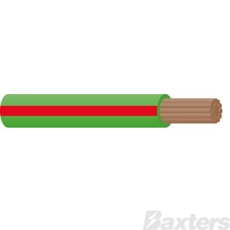 Single Core Cable 3mm Green/Red Trace 30m 