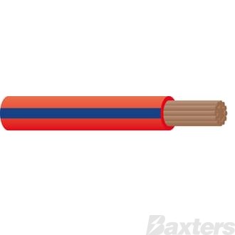 Single Core Cable 3mm Red/Blue Trace 30m 
