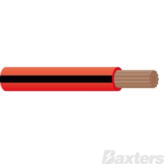 Single Core Cable 3mm Red/Black Trace 30m 