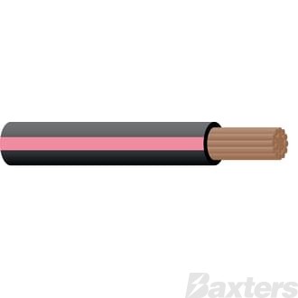 Single Core Cable 3mm Black/Pink Trace 100m 