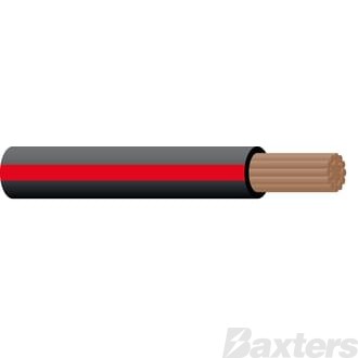Single Core Cable 3mm Black/Red Trace 100m 