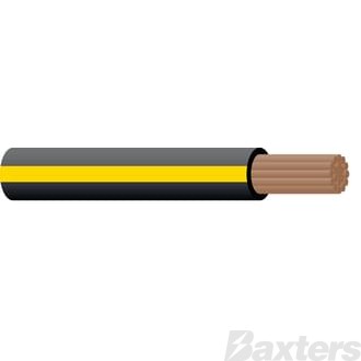 Single Core Cable 3mm Black/Yellow Trace 100m 