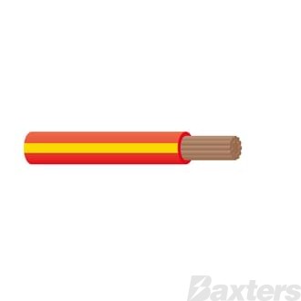 Single Core Cable 3mm Red/Yellow Trace 100m 
