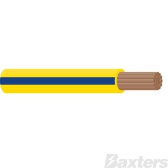 Single Core Cable 3mm Yellow/Blue Trace 100m 