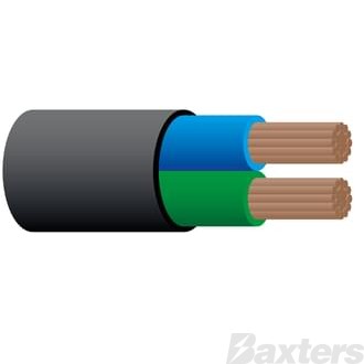 Twin Sheath Cable 3mm Blue/Green 100m 