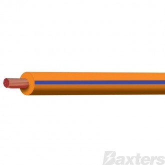 Single Core Cable 4mm Orange/Blue Trace 30m 