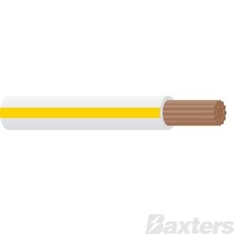 Single Core Cable 4mm White/Yellow 30m 