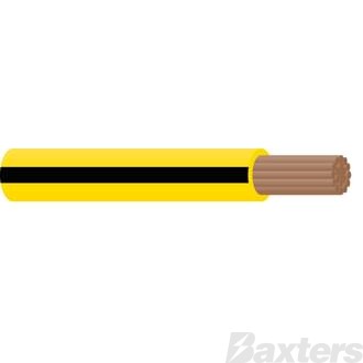 Single Core Cable 4mm Yellow/Black Trace 30m 