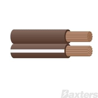 Twin Core Cable 4mm Figure Eight Brown/White 100m 