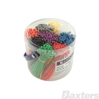 50 Pc Nylon Cable Tie Kit Mixed Colours Two Lengths 